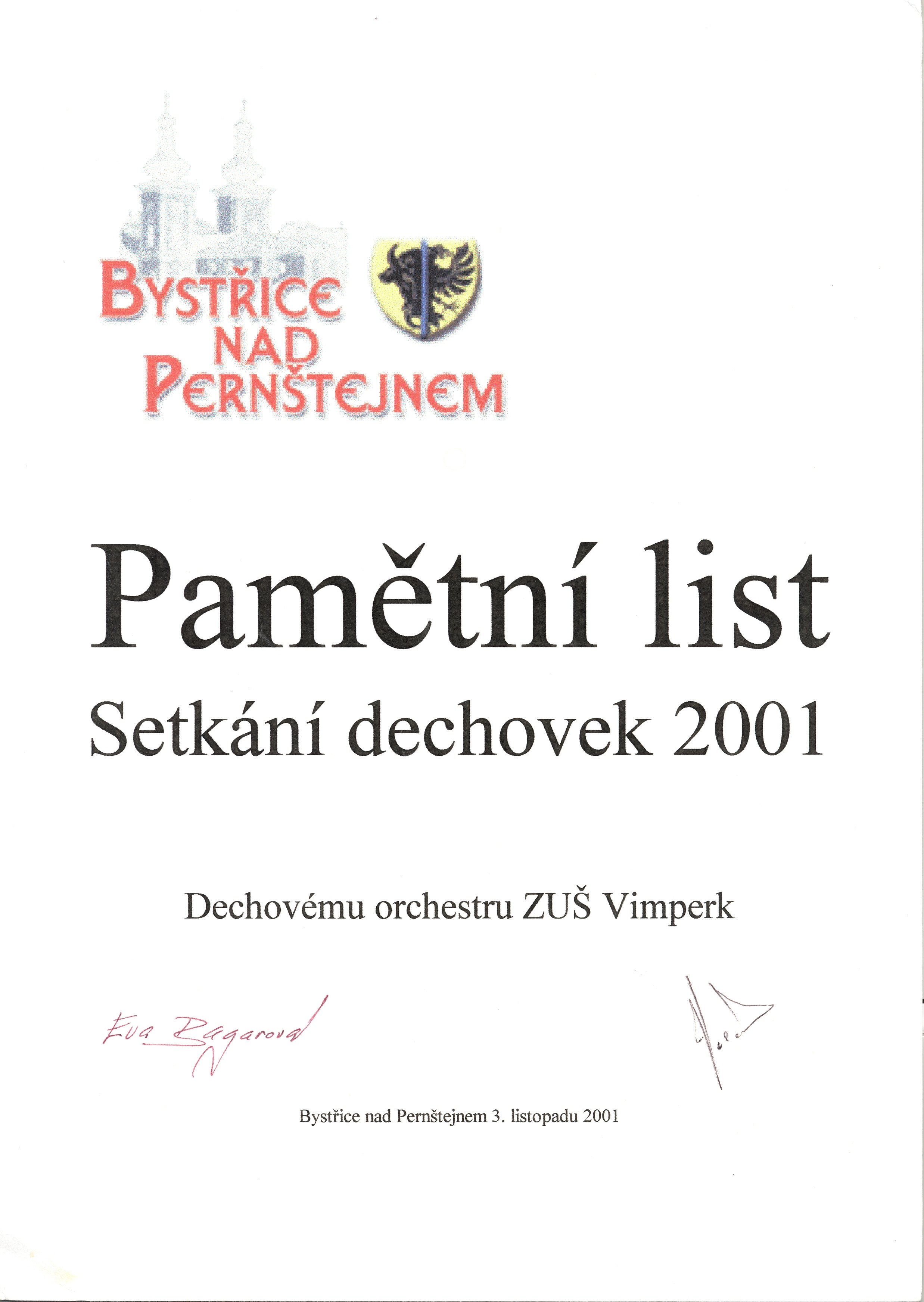 Bystřice-nad-Pernštejnem-2001-pamětní-list