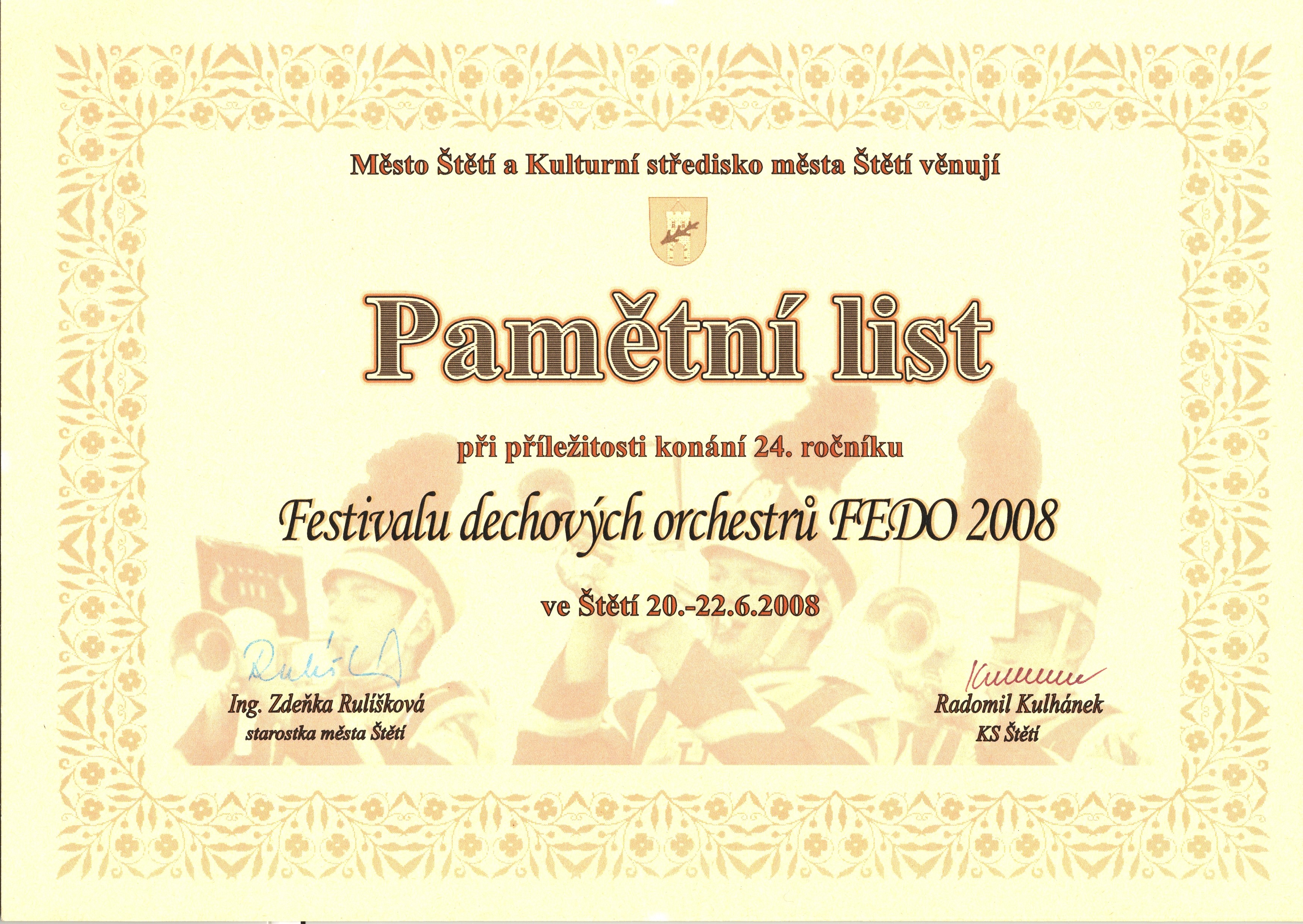 FEDO-Štětí-2008-pamětní-list