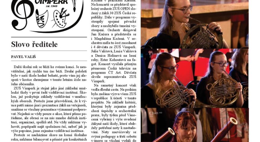 letní číslo našeho občasníku ZUŠKA